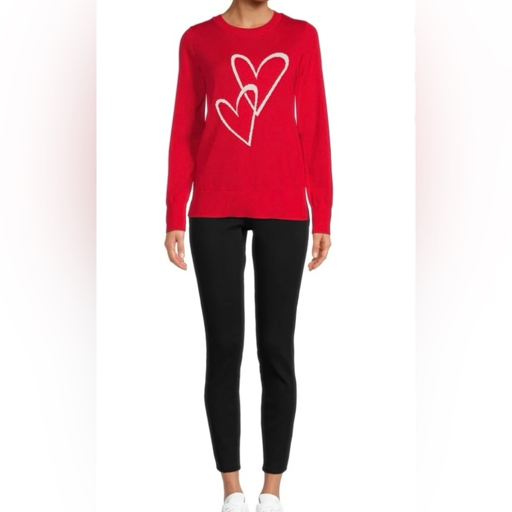 NEW - Red Long Sleeve Heart Sweater